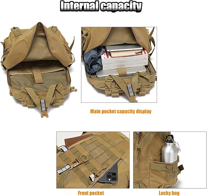 Tactical Backpack Military Hiking Day Waterproof Molle Bag Camping Trekking Fishing Gym Traveling Motorcycle