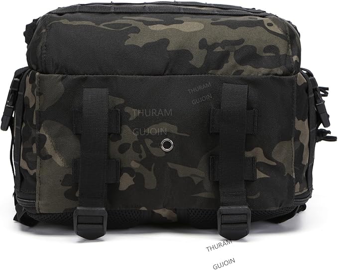 38L Nylon Waterproof Trekking Fishing Hunting Bag Backpack Outdoor Military Rucksacks Tactical Sports Camping Hiking (Camo Black)