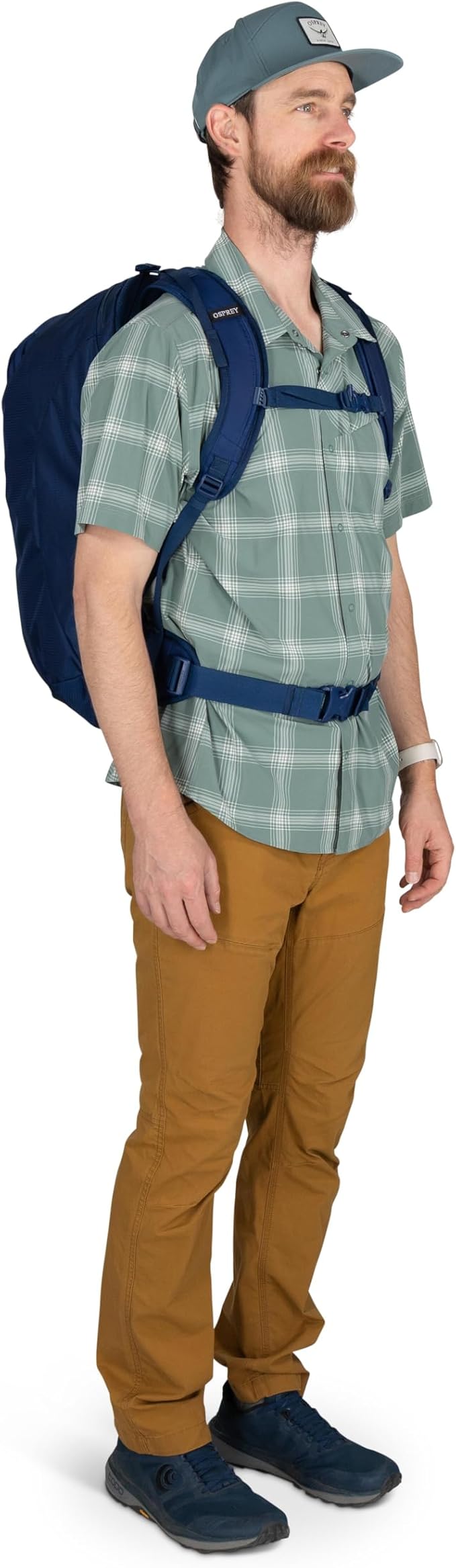 Osprey Farpoint 40L Men's Travel Backpack - Carry On Bag with Laptop Sleeve and Toiletry Pocket Antique Blue