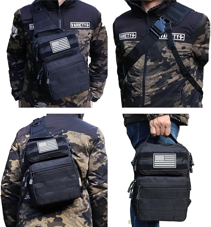 Tactical Sling Bag Backpack for Men Molle Shoulder Bag Pack Daypack Backpack for Hunting Hiking Traveling Camping