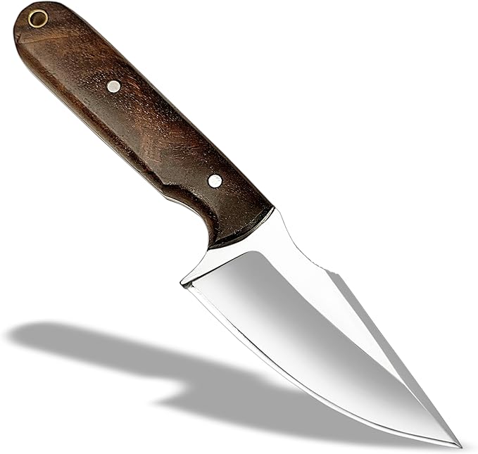 Handmade Edc Skinning Knife 7 Inch Fixed Blade Hunting Knife - Hand Forged Full Tang Knives for Hunting Outdoor Camping Hiking Fishing Bushcraft Knives with Leather Sheath