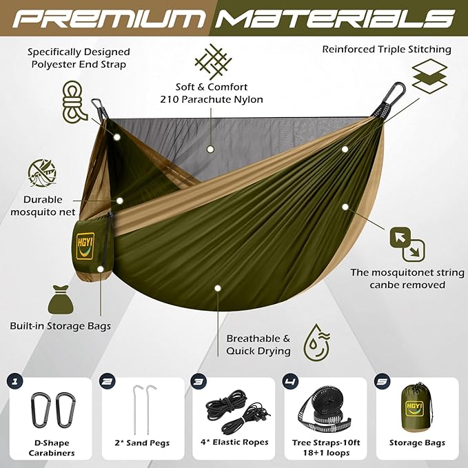 Camping Hammock Mosquito NetDouble &amp Single Portable Hammocks Hammocks with 2 Tree StrapsHammock Tent for Travel CampingCamping Accessories for Indoor Outdoor Hiking Backpacking Backyard Beach