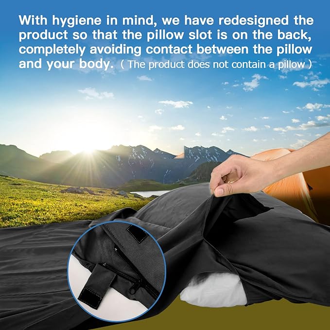 JAICOM Sleeping Bag Liner Travel Sheets &amp Adult Sleep Sack Ultralight and Portable Summer Sleeping Bag - Ideal for Backpacking Hotels and Hostels Business Trips Camping