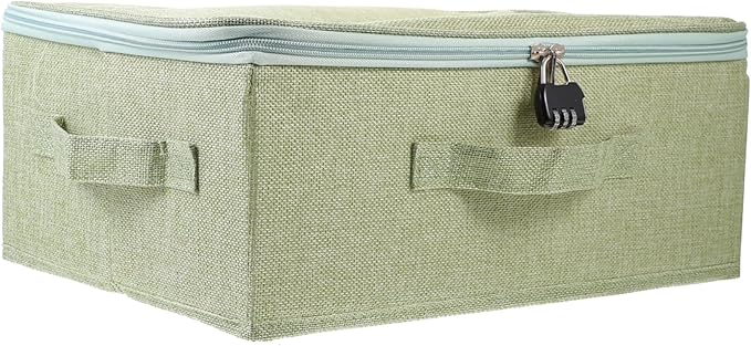 STOBAZA Clothes Storage Case Lock Fabric Storage Organizer Bins Space-saving Stylish Home Organizer