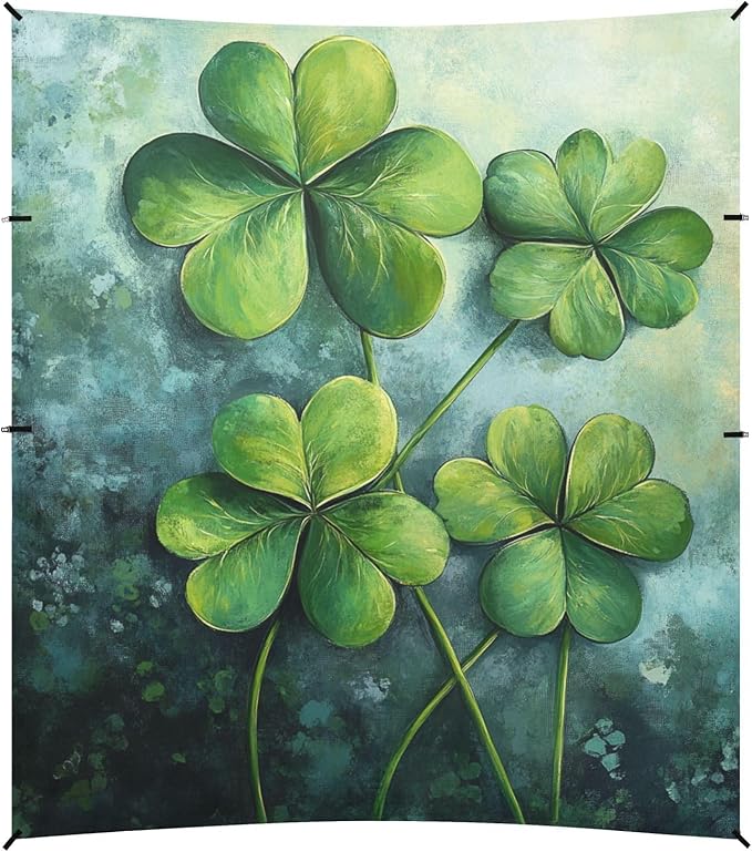 ALAZA Saint Patricks Day Green Clover Leaves Beach Tent Sun Shelter Portable Canopy Sunshade for Outdoor Camping Picnics Backyard Fun 10x9 ft