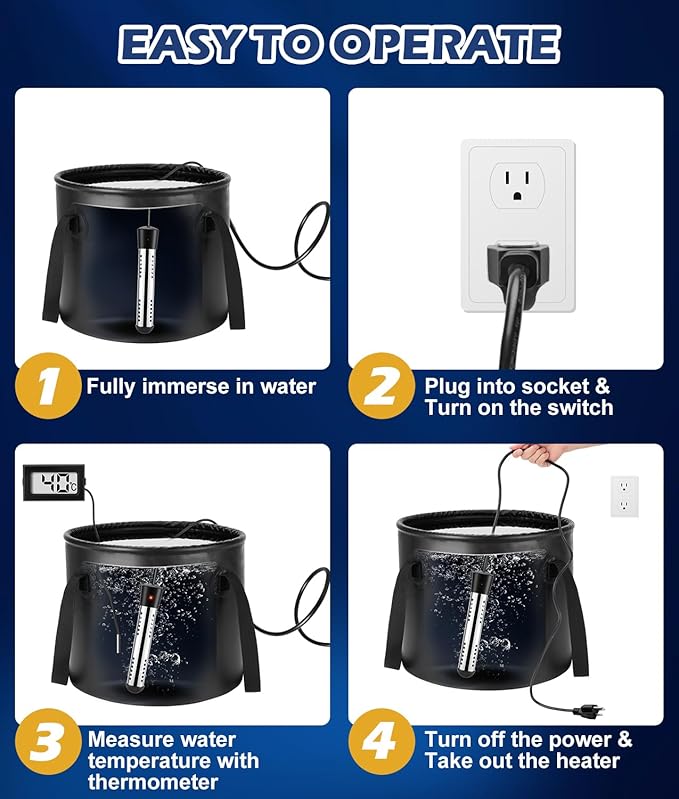 2026 Upgraded Portable Shower for Camping with Heater Rechargeable Camping Shower with Intelligent LED Display 5 Gal Foldable Bucket 4 Spray Modes Portable Shower for Travel Pet Bath Car Washing