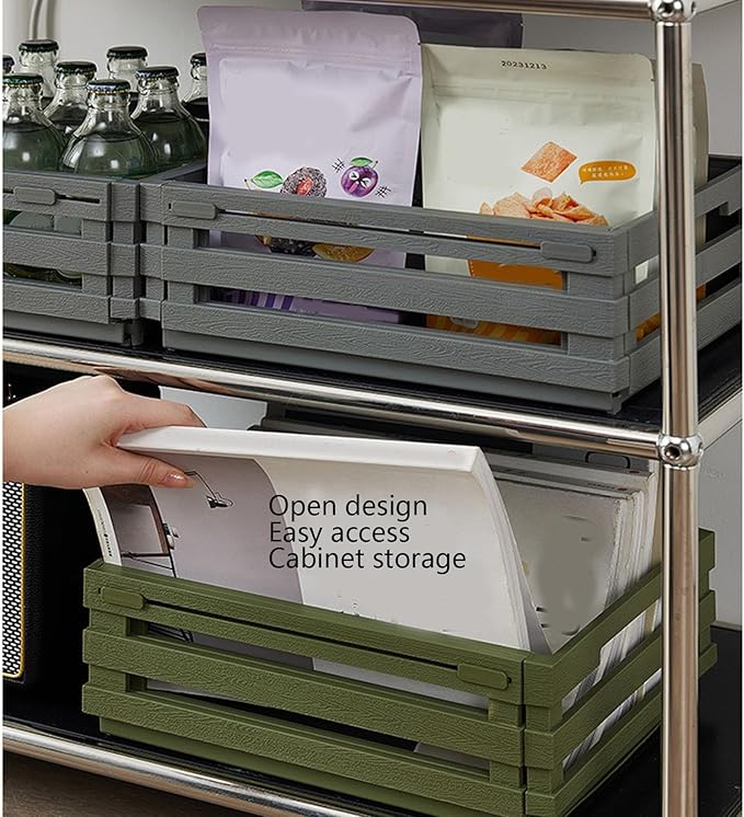 Retractable Storage Box PP Stackable Sundries Storage Bin Expandable Bin Pantry Organizer Container Box for Outdoor Camping Plant Snack Beverage Underwear Sock