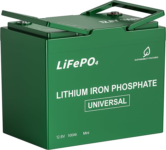 12.8V 100Ah LiFePO4 Battery 1280Wh Deep Cycle Lithium Battery for RV Marine Solar &amp Trolling Motor Built-in 100A BMS Protection Low-Temp Charge Cutoff Lightweight Lead-Acid Replacement