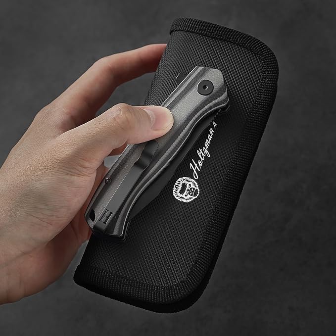 Holtzman's Gorilla Survival Folding Pocket Knife with D2 Steel Blade and G10 Handle (Black + Black/Grey) - EDC Gift Set for Men and Women - Perfect for Everyday Carry