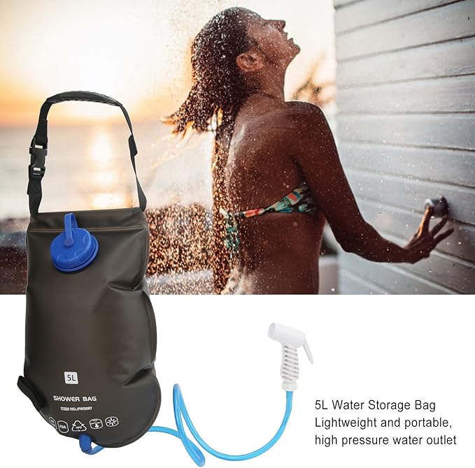 Camping Shower Bag with TPU Material Portable Food Grade TPU Drinking Water Storage Portable Bath Bag for Camping Travel Hiking 5L