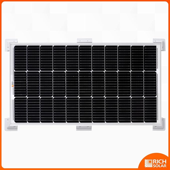 RICH SOLAR Solar Panel Roof Drill-Free Corner Bracket Mount for RV Boats Caravans Marine Motorhomes &amp Set of 6(Corner Bracket) White
