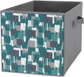 Collapsible Storage Cube with Handles Teal Grey Turquoise Space-Saving Foldable Organizer Bin for Bookshelf Cabinet Perfect for Small Apartments &amp Dorms