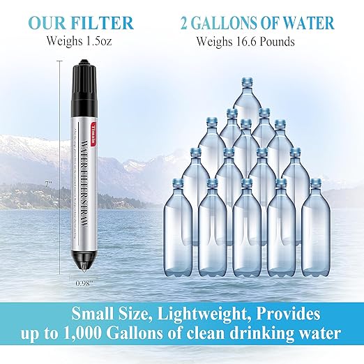 4 Pack Timain Mini Water Filter StrawsWater Purifier Survival for Emergency PreparednessBreak GlassTravelCamping HikingFishingHunting (4)