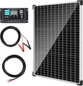 TBER 50W/12V Solar Panel Kit with 10A Charge Controller Monocrystalline Solar Battery Trickle Charger Maintainer for Automotive Motorcycle Boat Marine RV Camping RV Farm Other Off-Grid Applications