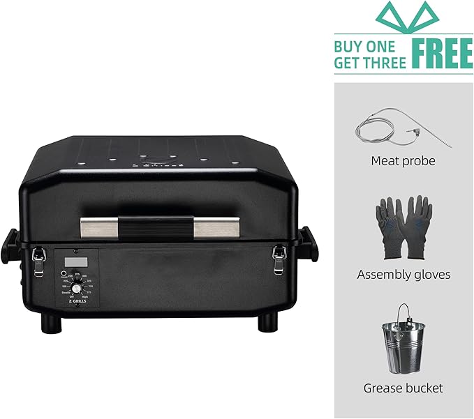 Z GRILLS 2026 200A Table Top Wood Pellet Grill Pellet Smoker with PID V3.0 Controller Meat Probes 202 sq.in Cooking Area Fit for RVs Road Trips &amp Apartments