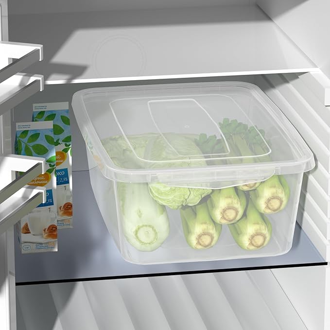 16 Quart Clear Plastic Storage Box Plastic Storage Latching Bin With Lid 6 Packs