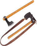 Condor Tool &amp Knife Bushcraft Tomahawk | Solid Hatchet Axe with Handcrafted Welted Leather Sheath | 1060 High Carbon Steel Throwing Axe with a Burnt American Hickory Handle | 6.2in Blade | 31.1oz