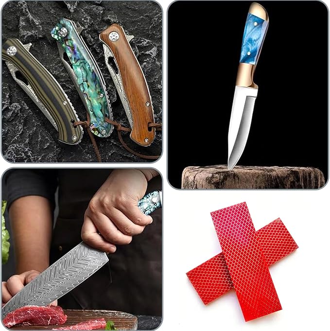 DIY Handmade Carving Knife Handle Scales Blank Material Resin Honeycomb Structure(2PCS120x40x8mm)