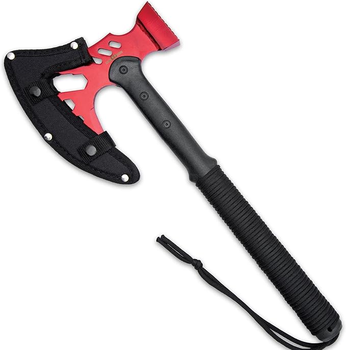 Ridge Runner Tactical Multi-Tool Hammer and Axe with Sheath (Red)