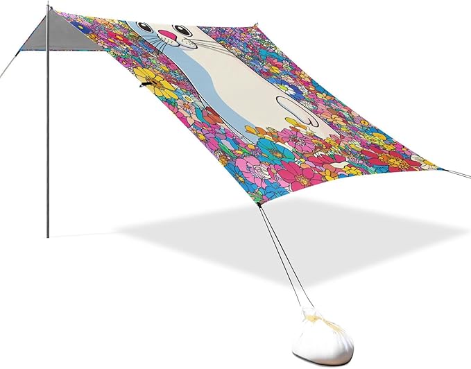 Funny Seal2 Beach Tent UPF50 Water-Resistant Large Portable Sun Shelter with Sand Pockets for Camping Picnics Backyard &amp Fishing