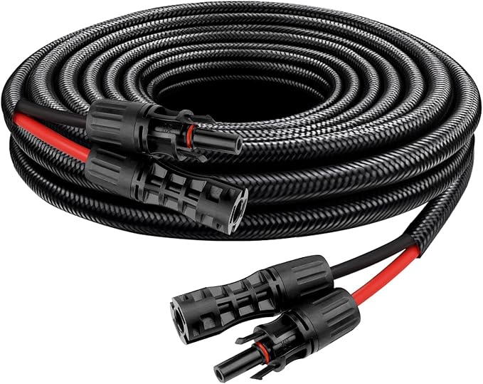 XRDS -RF Solar Cable 6FT 8AWG Solar Extension Cable with Male &amp Female Solar Connectors Flame-Retardant Protective Sleeving Solar Panel Cable Weatherproof PV Wire for Solar Panel Connection