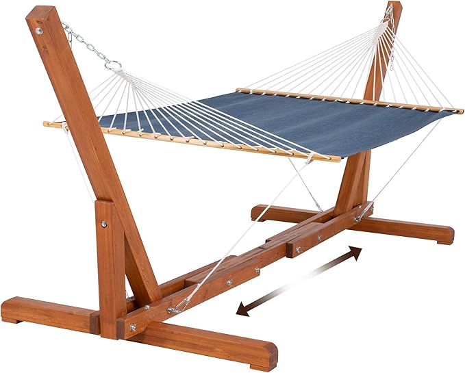 SUNCREAT Stand Alone Hammocks for Outside Patio Portable Hammock with Stand Navy
