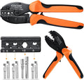 Solar Crimping AWG 8-14 Compatible with Solar Connectors Solar Crimper Ideal for AWG8 AWG10/12/14 (2.5-10mm²) Wires - Precise Solar Ratcheting Crimper for PV Systems
