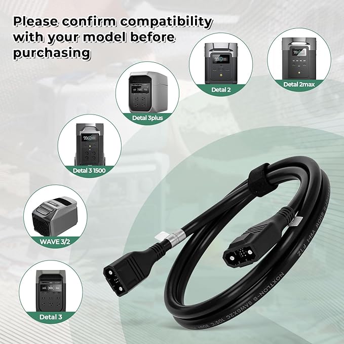 Extra Battery Cable for EcoFlow2M XT150 Extension Cord Compatible with Delta 2/2 Max/Max/3/3 Plus/3 1500/Wave 2/Wave 3 (NOT for Pro 3/Ultra/3 Max)