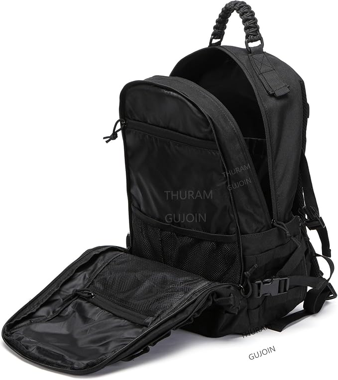 38L Nylon Waterproof Trekking Fishing Hunting Bag Backpack Outdoor Military Rucksacks Tactical Sports Camping Hiking (Black)