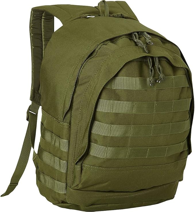 FOX OUTDOOR PRODUCTS Level 1 Tac-Pack Backpack w/Modular Webbing 22L Capacity Padded Straps for Hiking Camping &amp Travel OLIVE DRAB