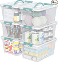 14 Quart Clear Storage Boxes with Handles Plastic Latching Bins with Lids 6 Packs