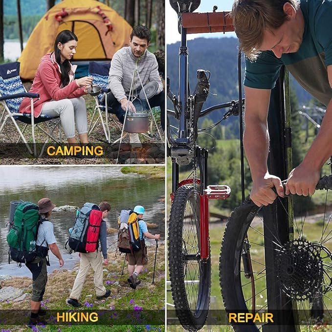Survival‑Ready Camping Multitool – All‑in‑One with Knife Hammer Saw &amp Pliers Durable Sheath Perfect Christmas/Birthday/Father's Day Gift for Men Dad Husband &amp Boyfriend-Hatchet