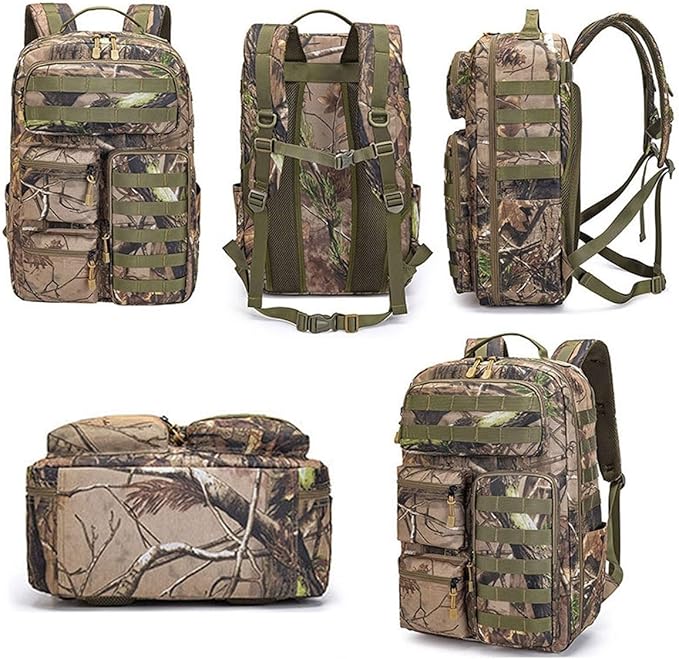 EUNOGO Hunting Backpack Camo Hunting Backpacks &amp duffle Bags Water resistant for Camping Hiking-30L(Green)