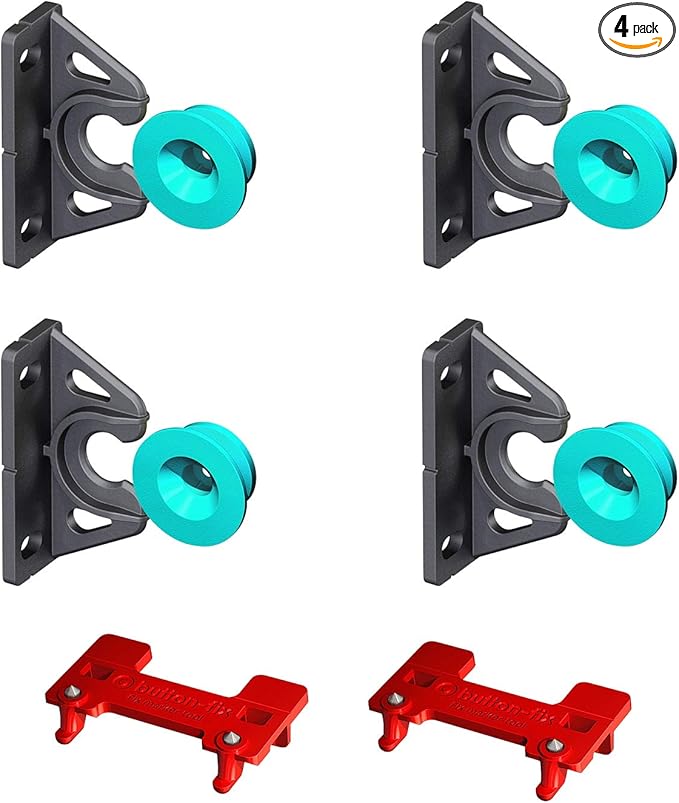 Button Fix Type 2 Bracket Marker Connecting 90 Degree Panels with New Upgraded Button (4 Sets + 2 Marker Guides)