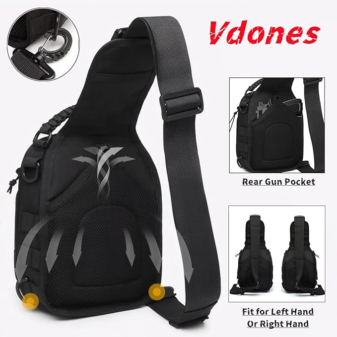 1 Black Gun Fanny Pack + 1 Black Gun Sling Bag