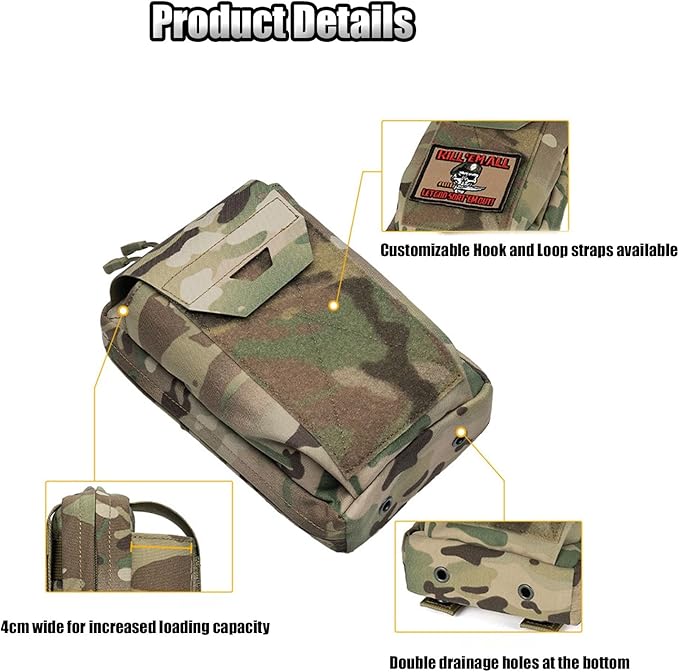 Tactical Dump Pouch MOLLE Accessories Carry Pouches Belt Outdoor Storage Waist Pack for Party Travel Hiking