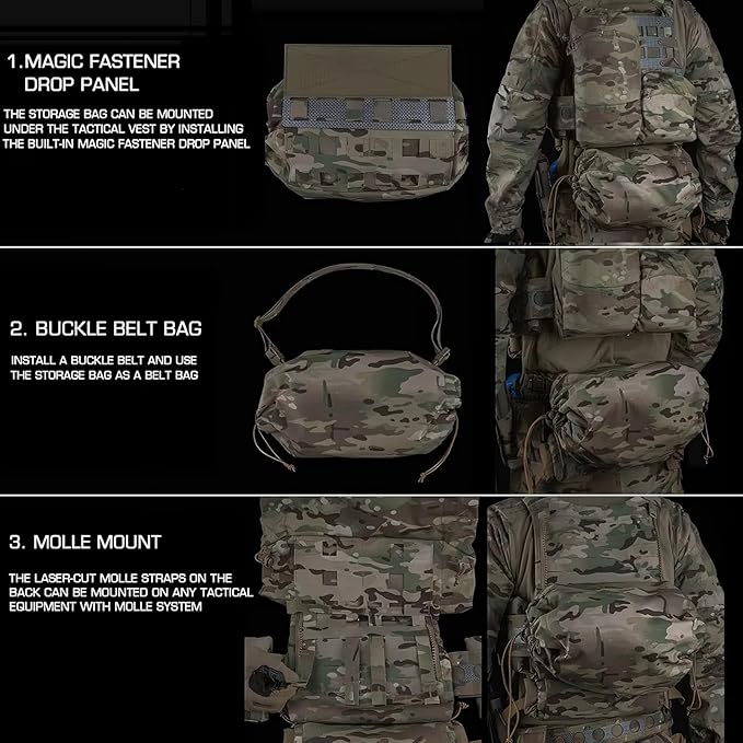 Multifunction Tactical Storage Pouch Molle Organizer BagTactical Helmet Mask Combat Uniform Shoes NVG Tool Sundry Carrier Waist Pack