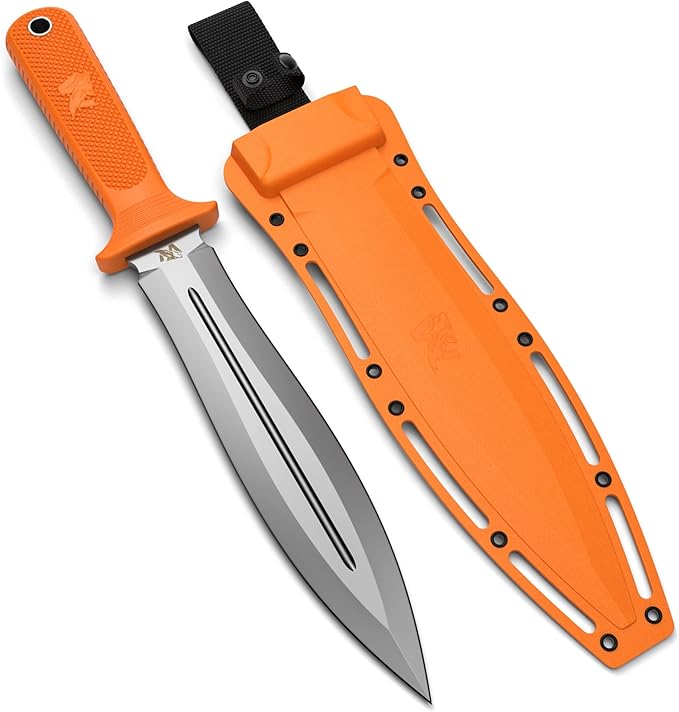 ODENWOLF W-SowCatcher Fixed Blade Knife with Sheath - Large Hunting-Knife made of D2 steel - Big Fixed Blade Double Edge Knives with TPE Handle