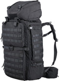 Zsearaymy 75L Hiking MOLLE Backpack with Internal Frame &amp Rain Cover for Tactical Camping Backpacking Survival Travel (Black)