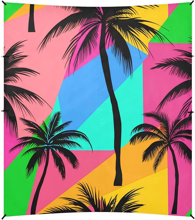 Beach Canopy with Windproof Ropes &amp Sandbags Beach Tent Sun Shade Sun Shelter for Camping Trips Fishing Backyard Fun or Picnics Palm Tree