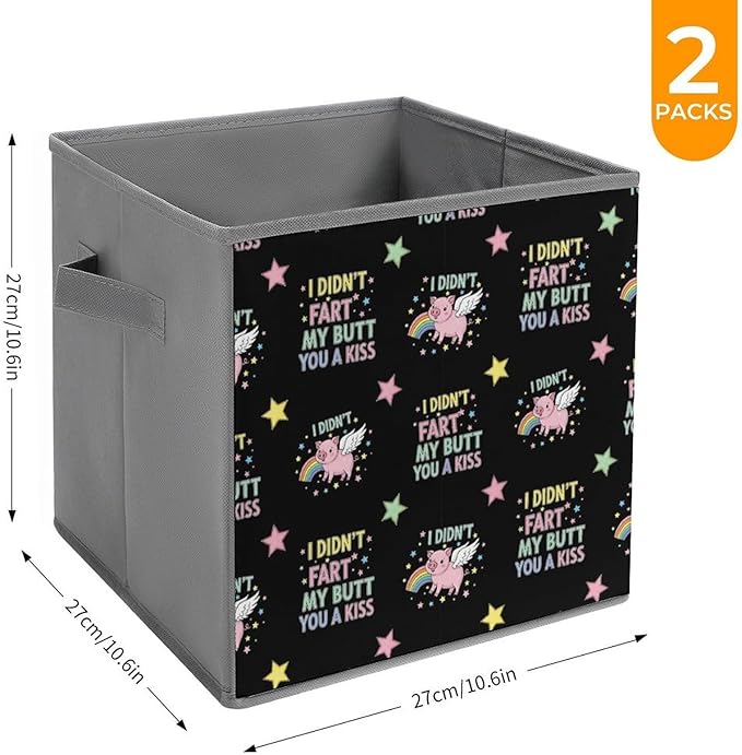 Durable Foldable Storage Boxes I Didnt My Blew You A Kiss Cute Pig Multi-Use Collapsible Bins for Closet Office Efficient Storage System