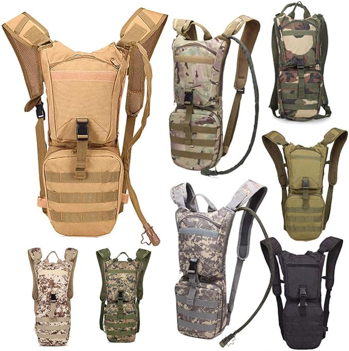 Outdoor Sports Hiking Bag Tactical Assault Combat Camouflage Tactical Molle Water Pack 2.5/3L Hydration Pack