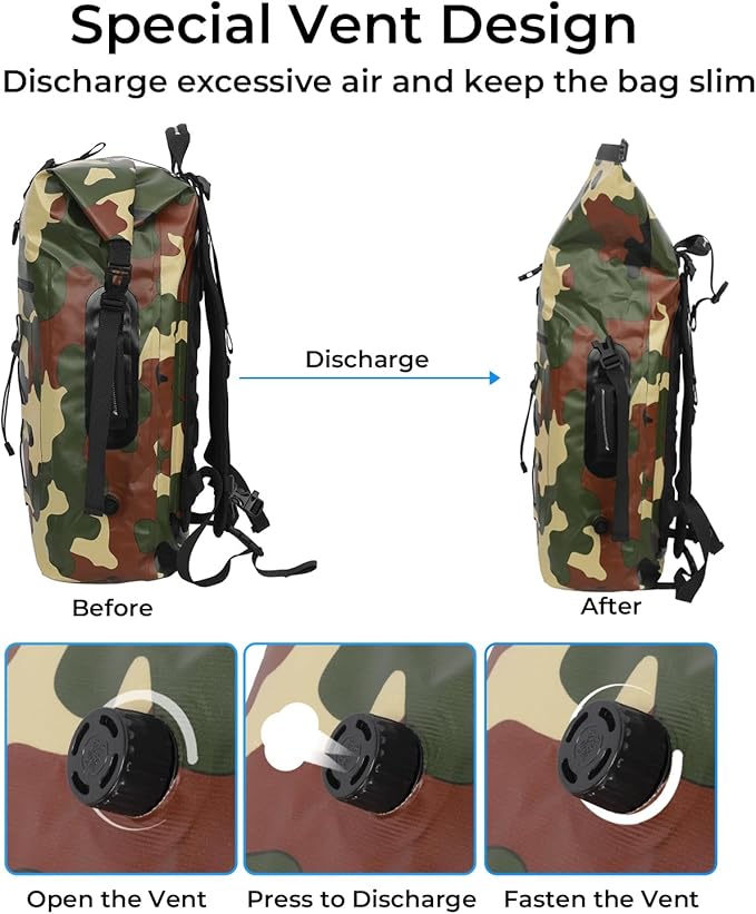 Waterproof Backpack for Men and Women - Roll-Top Floating Dry Bag Backpack for Kayaking Rafting Boating Beach (Black)