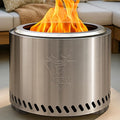 Fire Pit 304 Stainless Steel: Smokeless Firepit Wood Burning Stove - Portable Outdoor Fire Pit Silver 19 inch - Smokeless Firepit for Outside Outdoor Patio Camping Backyard