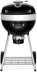 Napoleon PRO22 Professional Charcoal Kettle Grill Black Porcelain-Enameled Lid and Bowl Chrome-Plated Cooking Grid