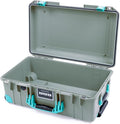 Pelican Air 1535 Carry-On Sage Green - Medium Size Waterproof Case - Empty with Teal Handles &amp Latches