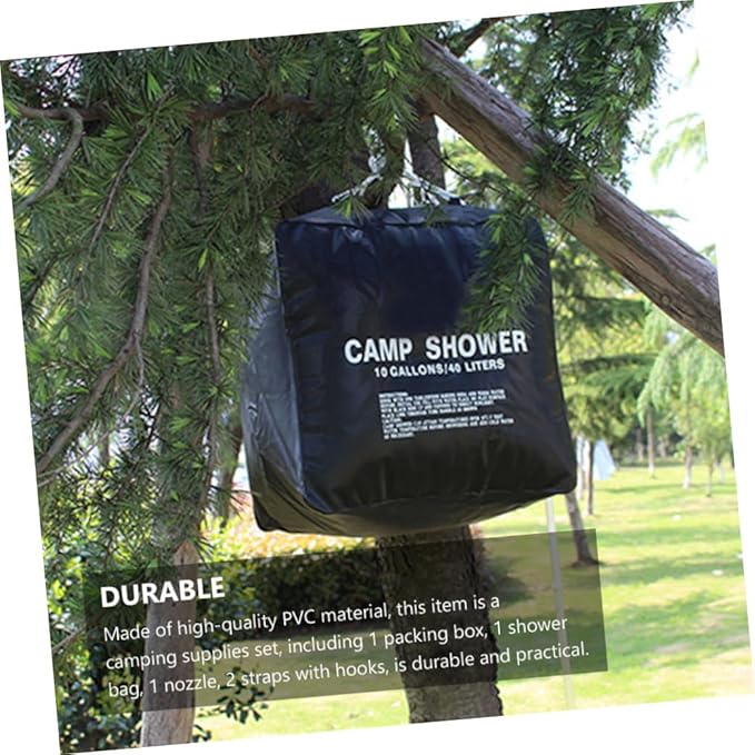 Abaodam Solar Shower Bag Portable Camping Water Bag Nozzle Box Outdoor Hiking Bath for Solar Heating