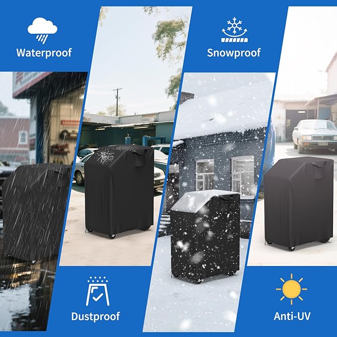 COSHNIBI Dust Cover for Robinair A/C RRR Machine Heavy Duty 600D Oxford Protector Cover Compatible with Robinair AC1234-6 34788NI 34788NI-H and 34988NI Models Black