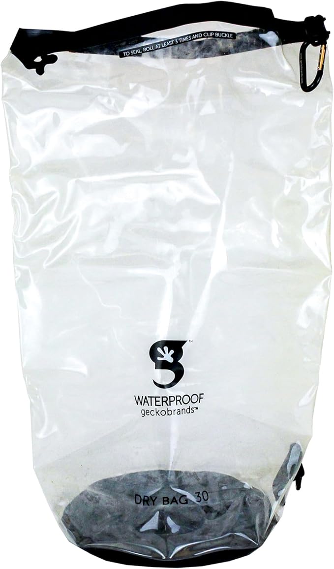 geckobrands Tarpaulin Dry Bag – Waterproof PVC Bag with Carabiner for Secure Storage for Boating Kayaking Camping