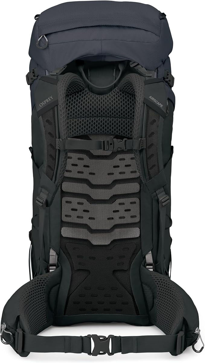 Osprey Kestrel LT 65L Men's Backpacking Backpack - Lightweight Hiking &amp Camping Bag with Waterproof Raincover Black